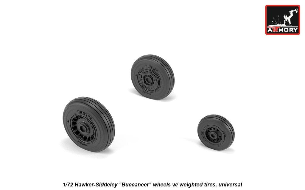 Roues du Hawker-Siddeley Buccaneer avec pneus lestés, Armory Models AW72411, échelle 1/72