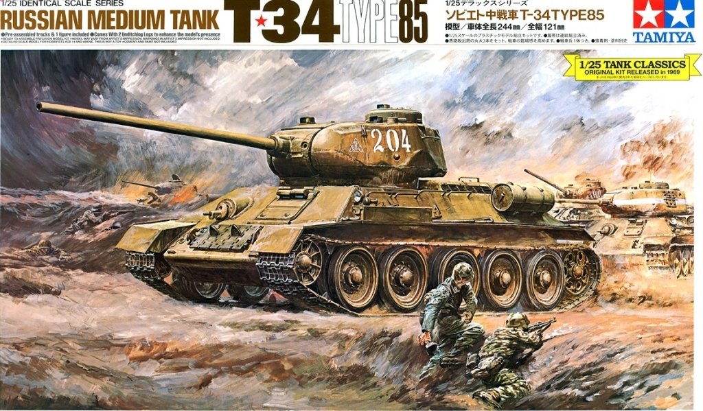 Tamiya 89569 Russian Tank T-34 Type 85 1/25