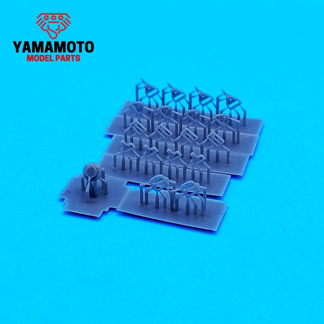 Yamamoto YMPTUN117 Racing Seatbelts 4 Points Set 2 - Blue &amp;amp; Green 1/24 – zdjęcie 3