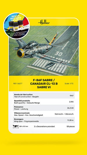 Heller 56277 F-86F SABRE / CANADAIR CL-13 B SABRE VI - Starter Kit 1/72 – zdjęcie 7