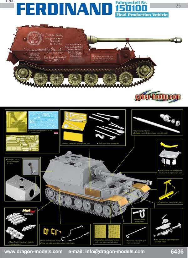 Cyber Hobby 6436 FERDINAND Fahrgestell Nr.150100 Final Production 1/35 – image 2