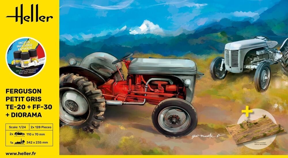 Heller 52326 Ferguson Petit Gris TE-20 + FF-30 + Diorama - Starter Kit 1/24 – zdjęcie 2