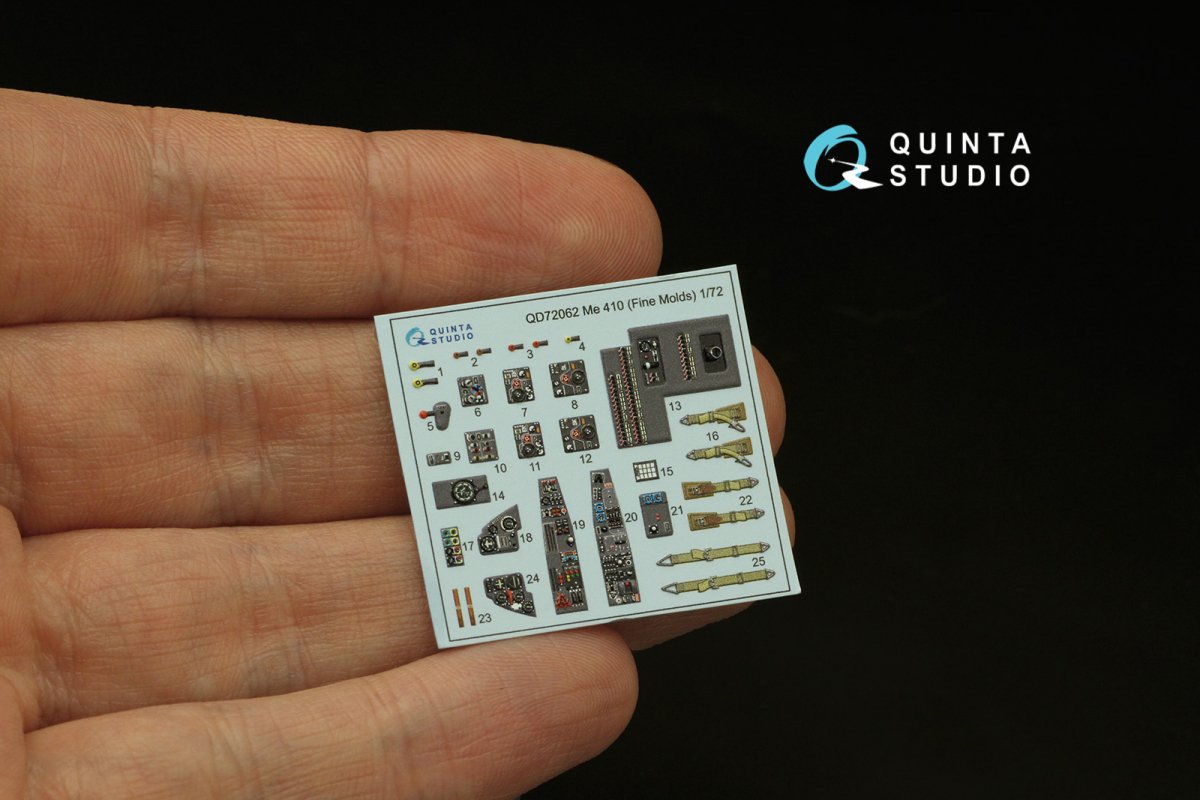 Quinta Studio QD72062 Me 410 3D-Printed &amp;amp; coloured Interior on decal paper (Fine Molds) 1/72 – zdjęcie 3