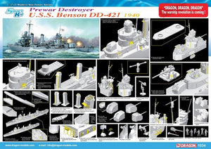 Dragon 1034 Destroyer U.S.S. Benson DD-421 1940 1/350 – zdjęcie 2