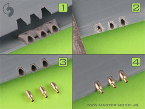 Master AM-48-180 Curtiss P-40 E - sight, pitot tube and fairings for Browning .50 machine guns with resin mount for EDUARD 1/48 model – image 3