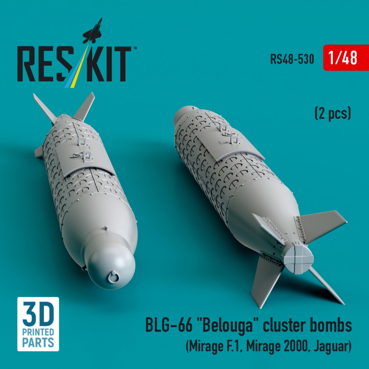 RESKIT RS48-0530 BLG-66 &amp;quot;Belouga&amp;quot; cluster bombs (2 pcs) (3D Printed) 1/48 – zdjęcie 2