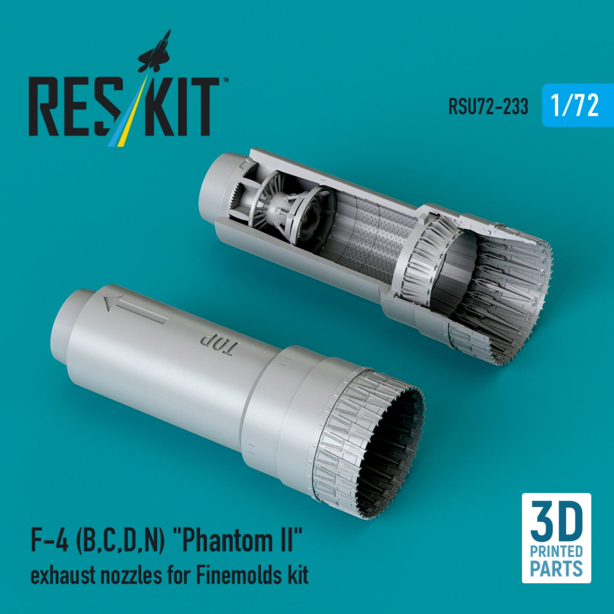 RESKIT RSU72-0233 F-4 (B, C, D, N) "Phantom II" exhaust nozzles for Finemolds kit (3D Printed) 1/72