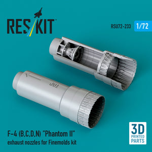 RESKIT RSU72-0233 F-4 (B, C, D, N) &amp;quot;Phantom II&amp;quot; exhaust nozzles for Finemolds kit (3D Printed) 1/72