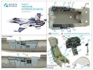 Quinta Studio QD48277 F/A-18А 3D-Printed &amp;amp; coloured Interior on decal paper (HobbyBoss) 1/48 – zdjęcie 2