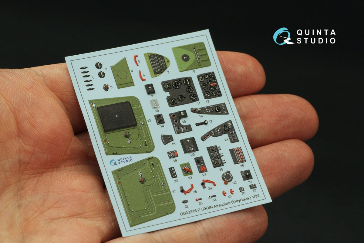 Quinta Studio QD32216 P-39Q/N Airacobra 3D-Printed coloured Interior on decal paper (KittyHawk) 1/32 – zdjęcie 3