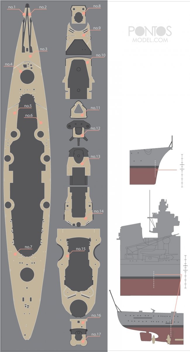 Pontos 35007WD1 DKM Tirpitz Wooden Deck set 1/350 – image 3
