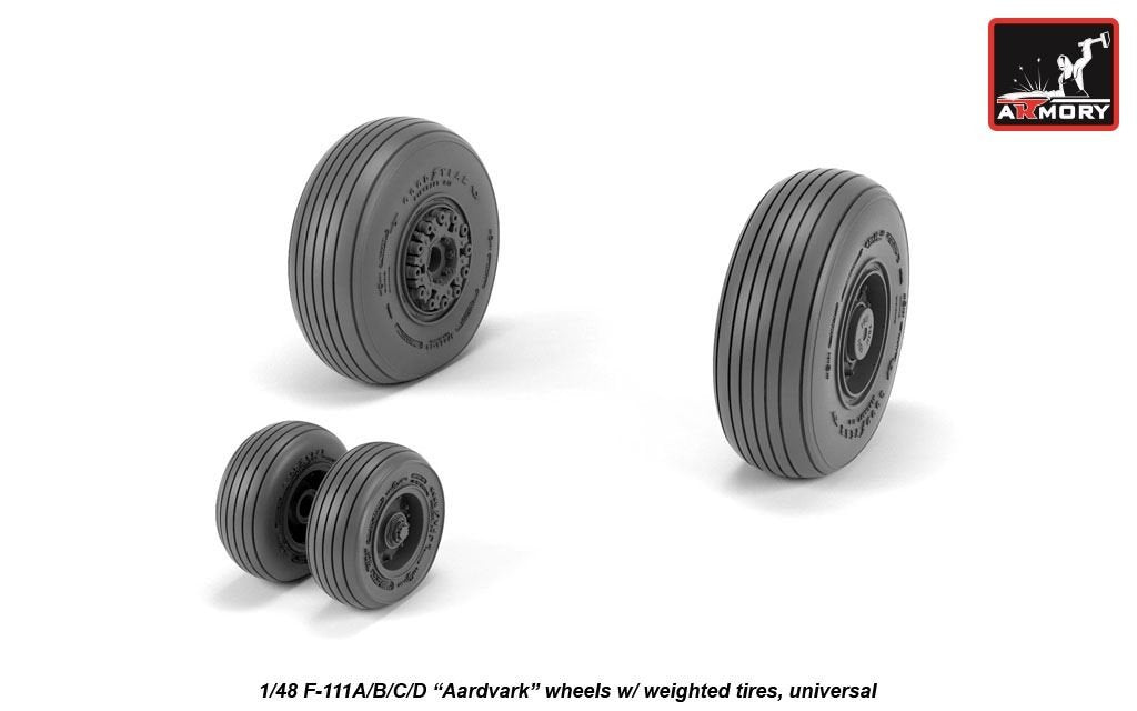 Armory Models AW48319 F-111A/B/C/D Aardvark wheels w/ weighted tyres 1/48 – zdjęcie 3
