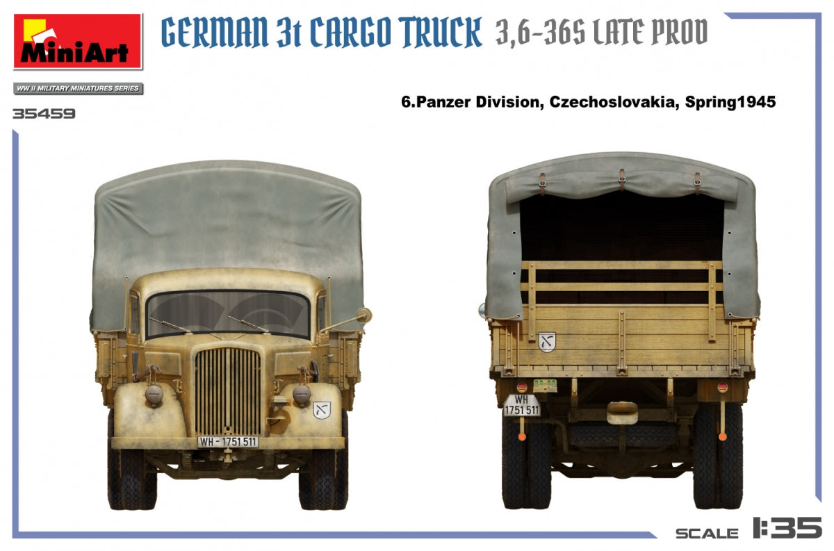 MiniArt 35459 German 3t Cargo Truck 3.5-36s Late Production 1/35 – zdjęcie 16