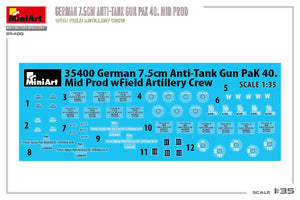 MiniArt 35400 GERMAN 7.5CM ANTI-TANK GUN PAK 40. MID PROD. WITH FIELD ARTILLERY CREW 1/35 – image 4