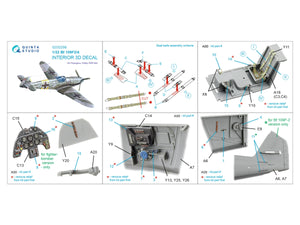 Quinta Studio QD32256 Bf 109F2/F4 3D-Printed &amp; coloured Interior on decal paper (Hasegawa) 1/32