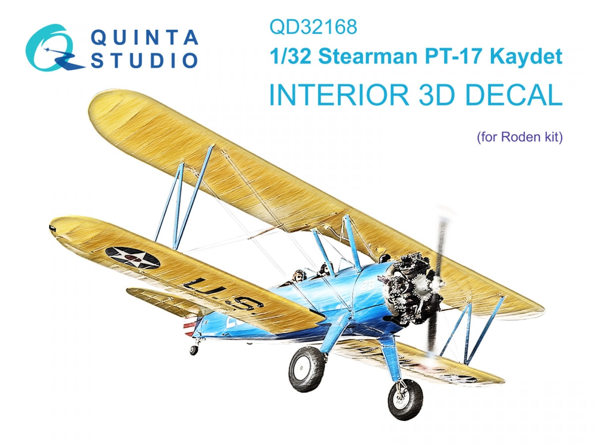 Quinta Studio QD32168 Pt-17 Kaydet 3D-Printed colored Interior on decal paper (Roden) 1/32