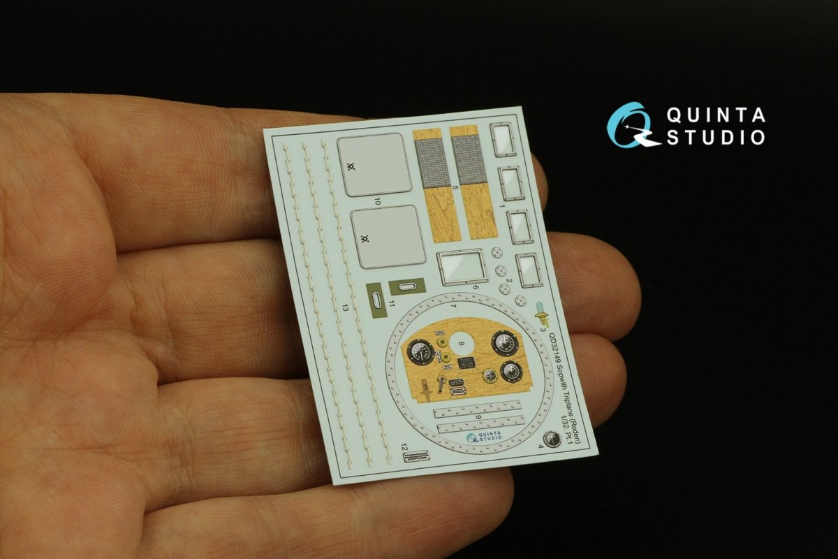 Quinta Studio QD32149 Sopwith Triplane 3D-Printed &amp;amp; coloured Interior on decal paper (Roden) 1/32 – zdjęcie 3