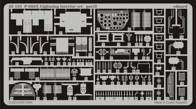Eduard 32125 P-38L interior 1/32 TRUMPETER – zdjęcie 2