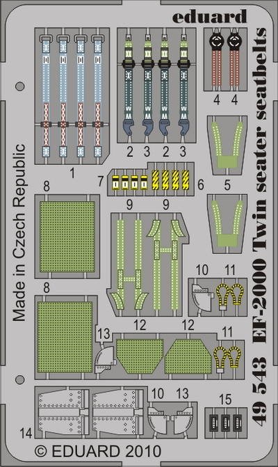 Eduard 49543 EF-2000 Ceintures de sécurité biplaces 1/48 (Revell)