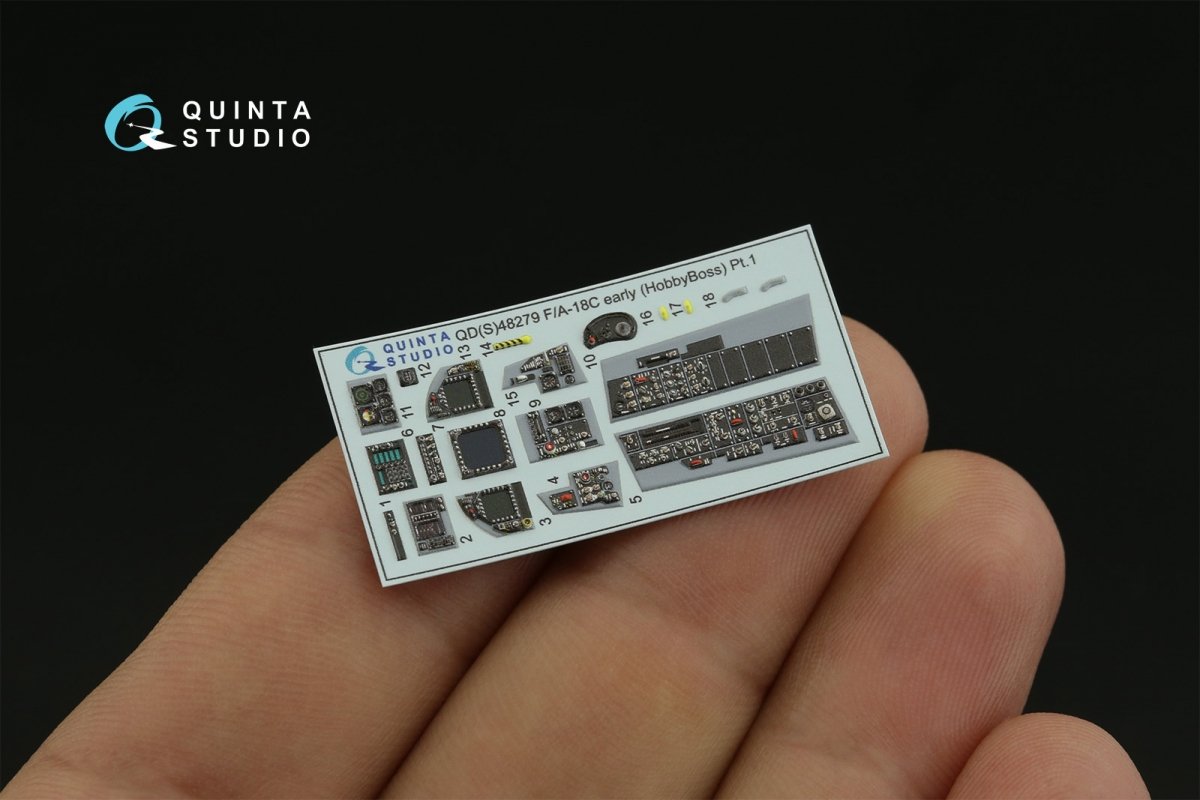 Quinta Studio QD48279 F/A-18C early 3D-Printed &amp;amp; coloured Interior on decal paper (HobbyBoss) 1/48 – zdjęcie 5