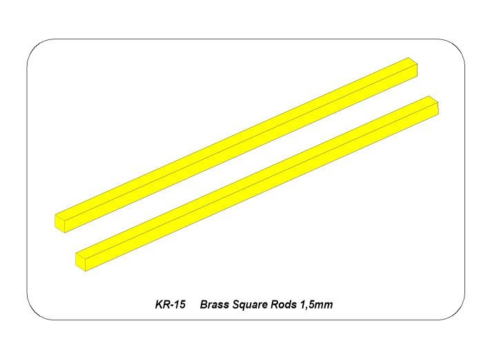 Aber KR-15 Brass square rods 1.5 mm length 245mm x 2 pcs. – image 5
