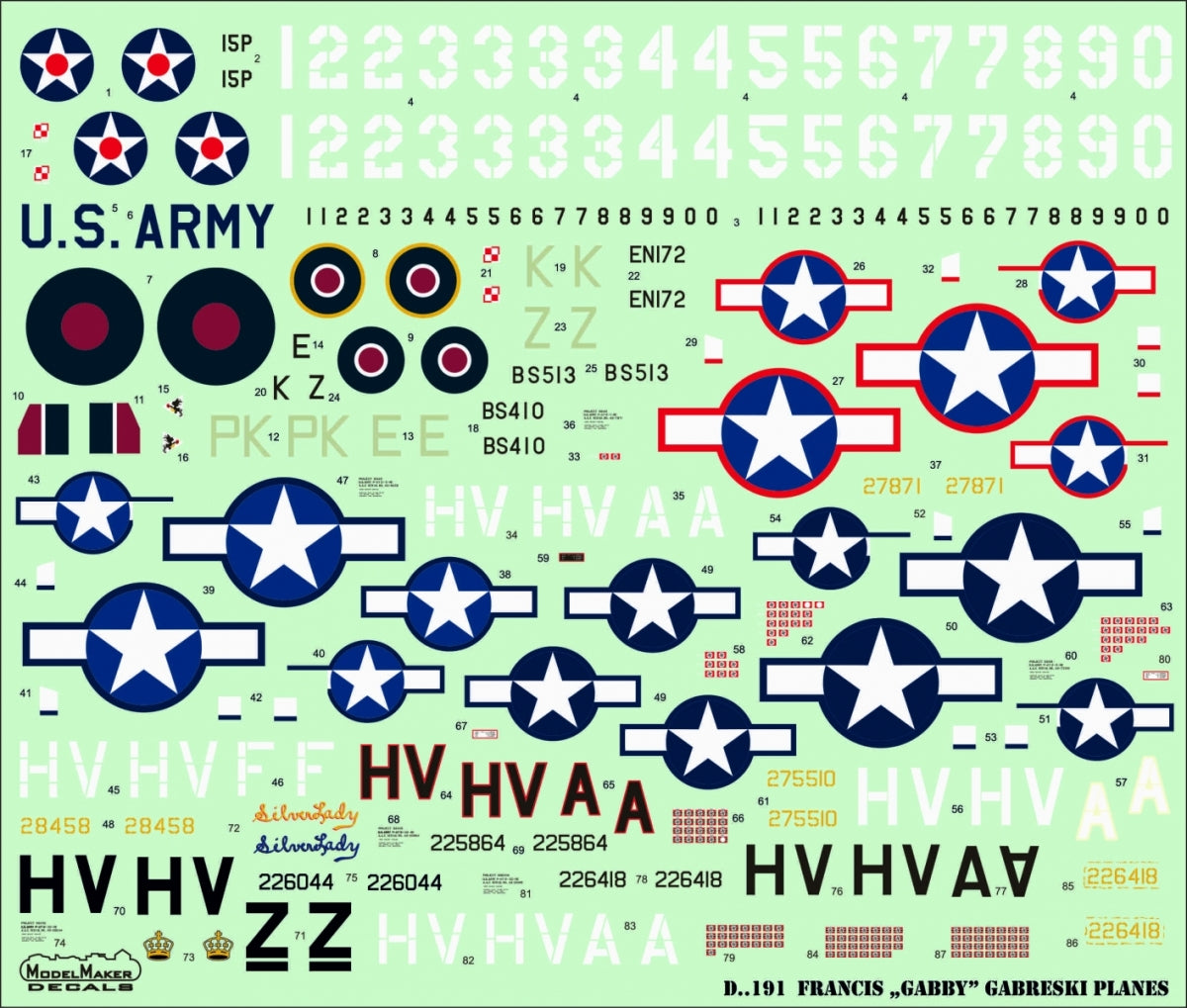ModelMaker Decals D48191 Francis &amp;quot;GABBY&amp;quot; Gabreski planes part I 1/48 – image 2