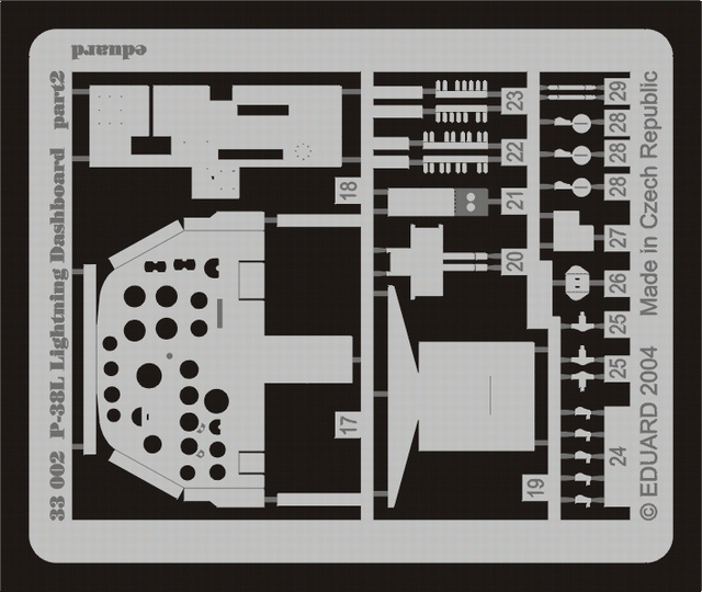 Eduard 33002 P-38L dashboard TRUMPETER 1/32 – zdjęcie 2