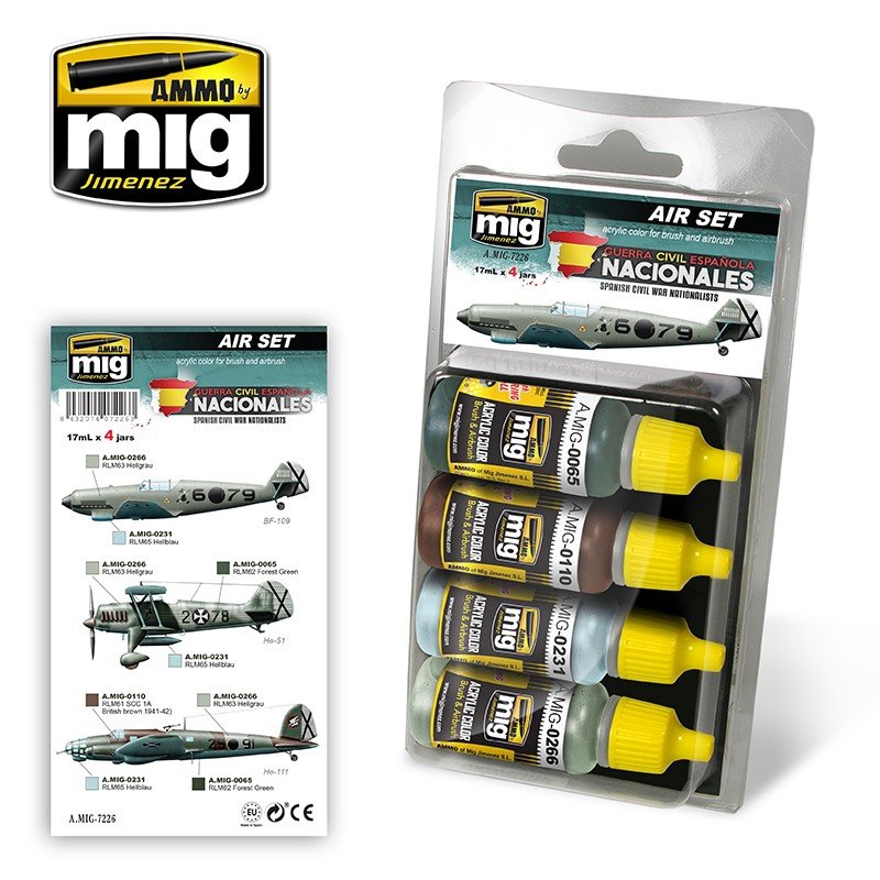 Ammo of Mig 7226 SPANISH CIVIL WAR - NATIONALISTS AIRCRAFT SET