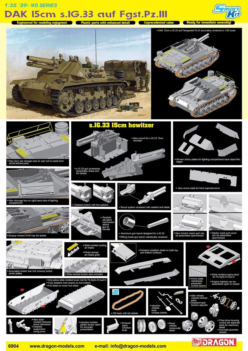 Dragon 6904 DAK 15cm s.IG.33 auf Fgst.Pz.III 1/35
