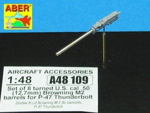 Aber A48 109 Set of 8 turned cal .50 (12.7mm) US Browning M2 barrels for P-47 Thunderbolt (1/48) – image 5