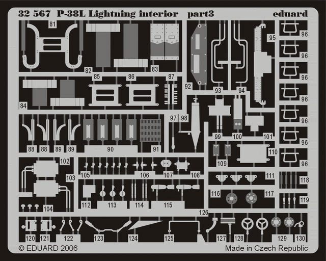 Eduard 32567 P-38L interior TRUMPETER 02227 1/32 – zdjęcie 2