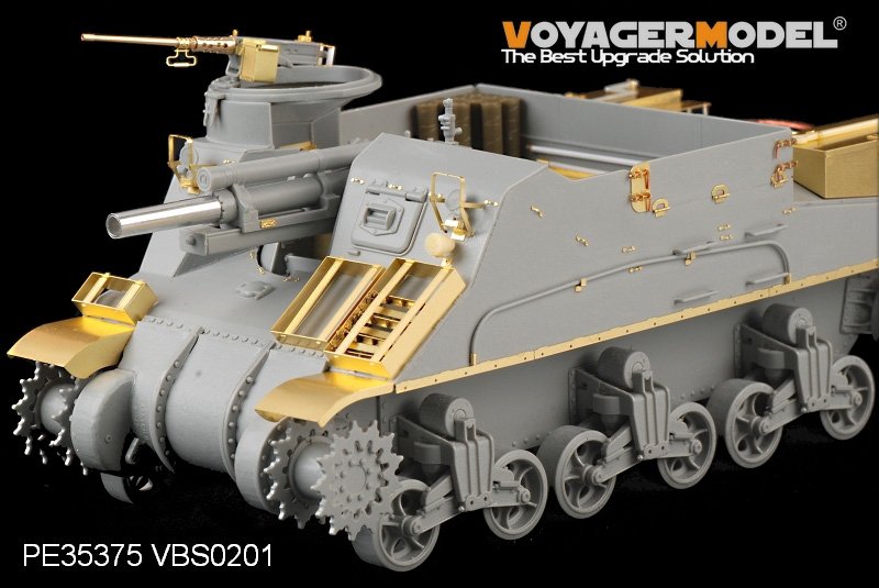 Maquette Voyager PE35375 Fusil américain M7 Priest de la Seconde Guerre mondiale (production intermédiaire) avec étui à munitions et ensemble téléphonique pour DRAGON 6637 au 1/35 – image 8