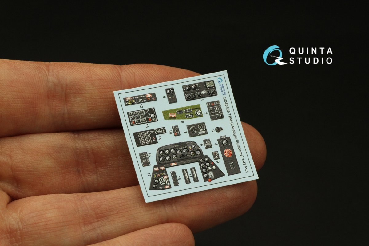 Quinta Studio QD48385 TBM-3 Avenger 3D-Printed &amp;amp; colored Interior on decal paper (Accurate miniatures/Academy) 1/48 – image 3