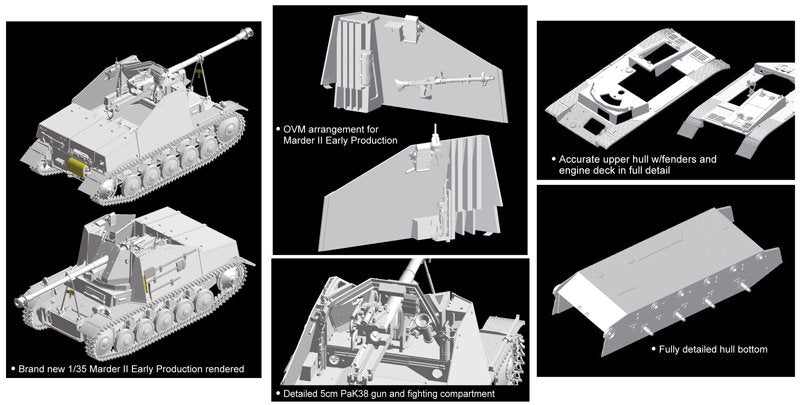 Dragon 6769 Panzerjager II fur Pak 40/2, Sd.Kfz.131 Marder II Early Production 1/35 – image 3