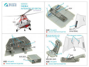 Quinta Studio QD48322 Mi-4 3D-Printed &amp;amp; coloured Interior on decal paper (Trumpeter) 1/48 – zdjęcie 2