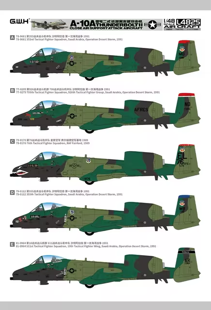 Great Wall Hobby L4825 A-10A Thunderbolt II Close Air Support Attack Aircraft 1/48 – zdjęcie 2
