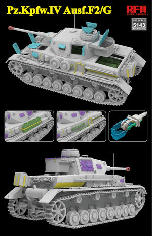 Rye Field Model 5143 Pz.Kpfw.IV Ausf.F2/G w/Engine &amp;amp; workable tracks 1/35 – zdjęcie 2