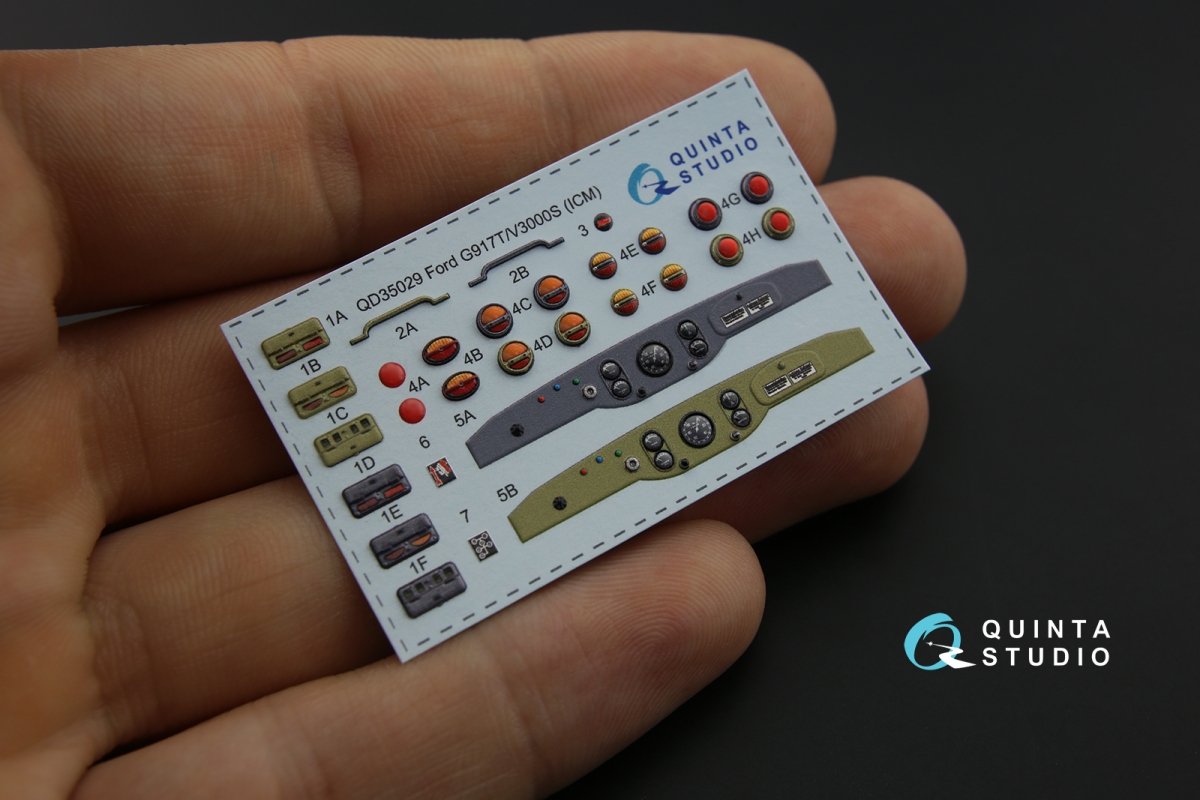 Quinta Studio QD35029 Ford G917T / v3000s 3D-Printed &amp;amp; colored Interior on decal paper (for ICM kit) 1/35 – image 2