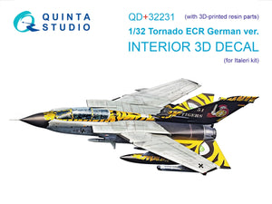 Quinta Studio QD+32231 Tornado ECR German 3D-Printed &amp;amp; coloured Interior on decal paper (Italeri) (with 3D-printed resin parts) 1/32