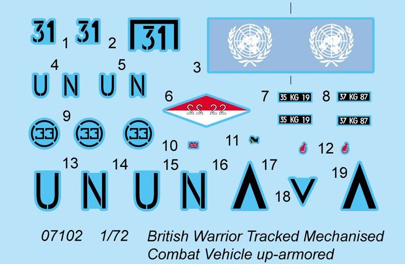 Trumpeter 07102 British Warrior Tracked Mechanized Combat Vehicle up-armored (1/72) – image 4