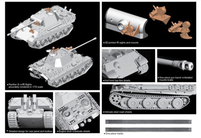 Dragon 7697 Panther G Steel Wheel w/IR Sights 1/72 – zdjęcie 2