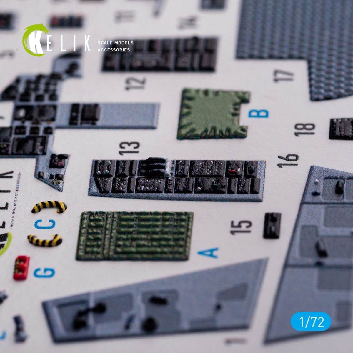 KELIK K72091 F-15C - interior 3D decals for FineMolds kit 1/72 – immagine 5