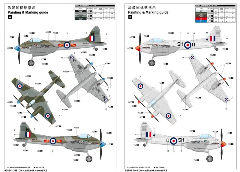 Trumpeter 02894 De Havilland Hornet F.3 – zdjęcie 2