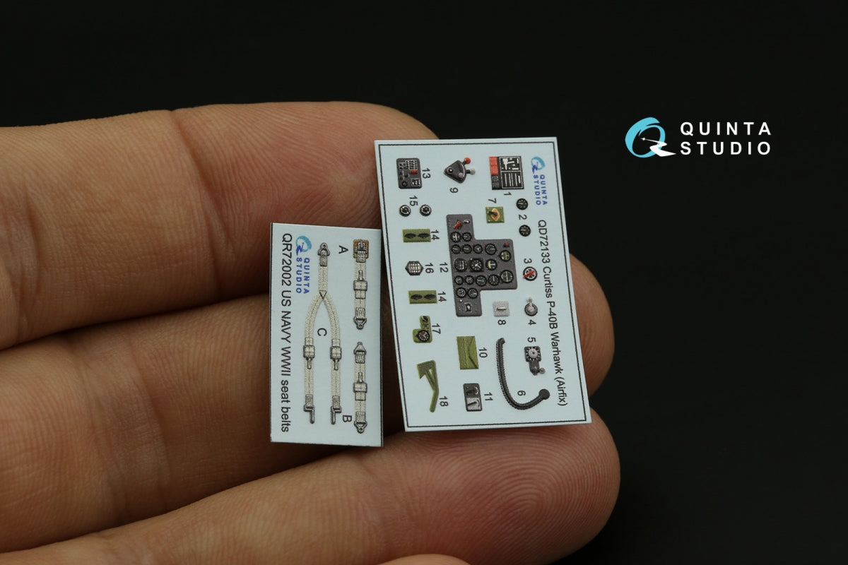 Quinta Studio QD72133 P-40B 3D-Printed colored Interior on decal paper (Airfix) 1/72 – image 12