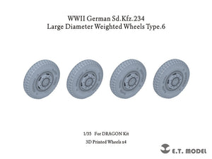 ET Model P35-106 WWII German Sd.Kfz.234 Large Diameter Weighted Wheels Type.6 1/35