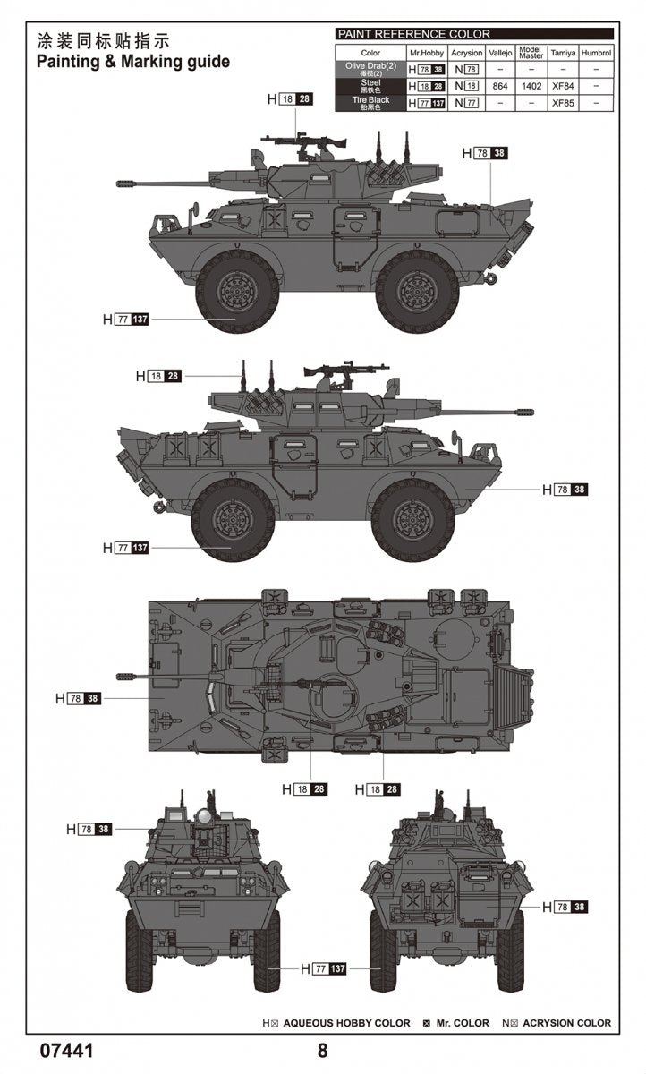Trumpeter 07441 V-150 Commando w/20mm cannon 1/72 – image 3