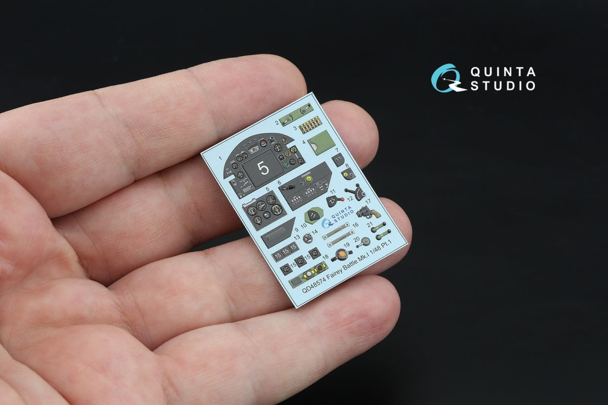 Quinta Studio QD+48574 Fairey Battle Mk.I 3D-Printed &amp;amp; colored Interior on decal paper (Trumpeter) (with 3D-printed resin parts) 1/48 – image 3