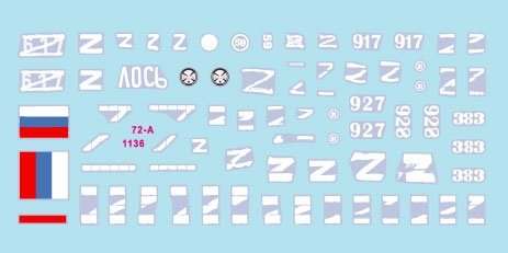 Star Decals 72-A1136 War in Ukraine # 6. T-72B1 and BMP-1 1/72 – zdjęcie 2