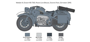 Italeri 7406 ZUNDAPP KS 750 with Sidecar 1/9 – zdjęcie 5