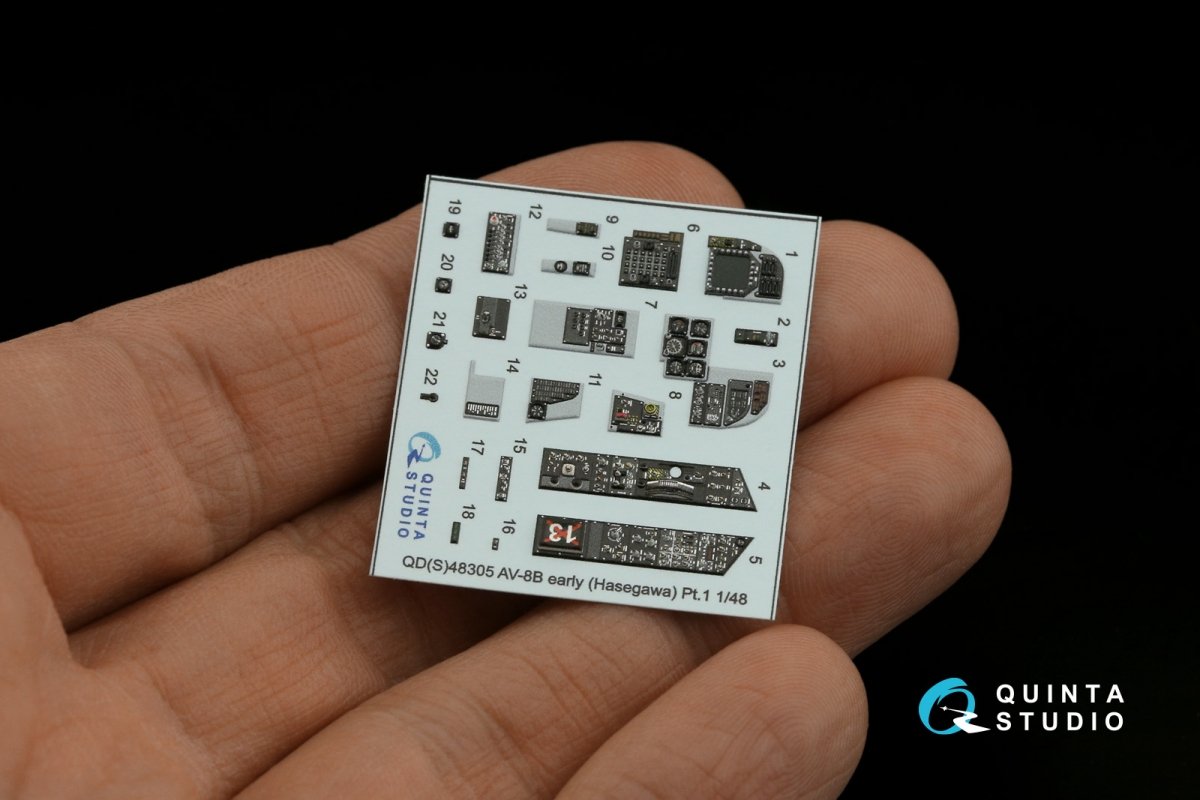 Quinta Studio QDS-48305 AV-8B Early 3D-Printed &amp;amp; colored Interior on decal paper (Hasegawa) (Small version) 1/48 – image 4